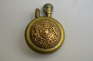 Antique Royal Engineers Trench Brass Petrol Lighter HONI SOIT QUI MAL WW 4