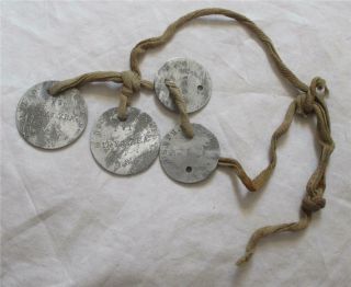Ww1 U.  S.  Army 7th Field Artillery 1st Division Soldier Dog Tag Set W/ Issue Rope