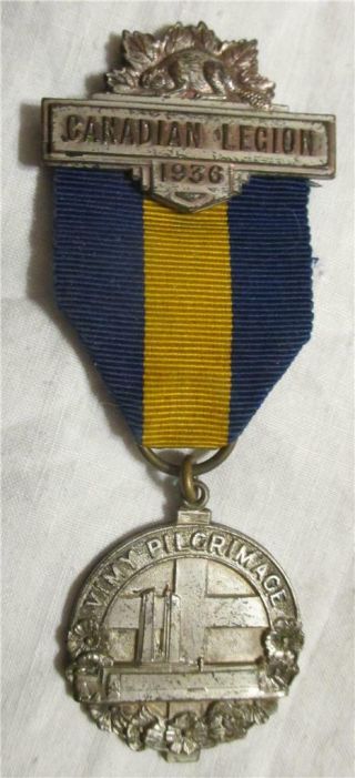 Wwi Canadian Legion Vimy Pilgrimage Medal 1936 - Canada