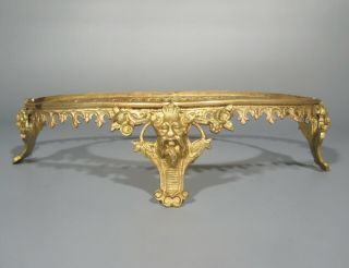 Antique French Gilded Bronze Centerpiece Base,  Figures,  Grotesques,  Masks 2