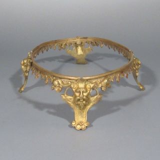 Antique French Gilded Bronze Centerpiece Base,  Figures,  Grotesques,  Masks 3