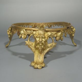 Antique French Gilded Bronze Centerpiece Base,  Figures,  Grotesques,  Masks 5