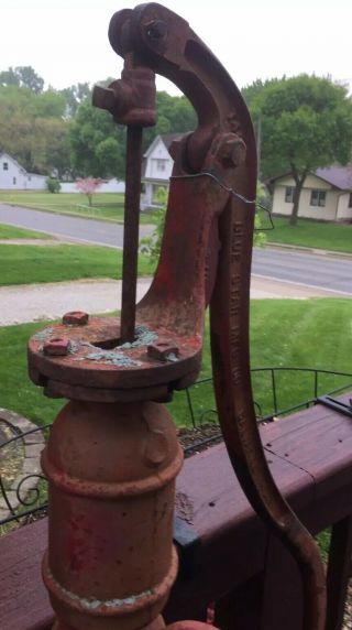 Vintage Blue Star Cast Iron Antique Hand Water Well Pump With Vintage Picture 5