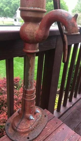 Vintage Blue Star Cast Iron Antique Hand Water Well Pump With Vintage Picture 6