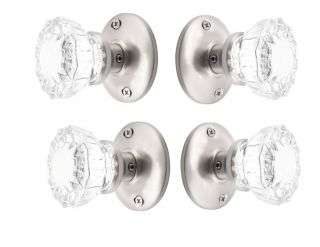 Two Complete French Door Knob Set - Knobs On Both Sides Of Two French Doors