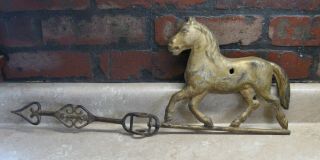ANTIQUE WEATHER VANE ARROW WITH HORSE FROM LIGHTNING ROD ? 2