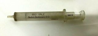 Vintage Antique B D Yale Glass Syringe Medical Instrument Tool