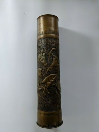 Wwi 75mm Trench Art Floral Theme