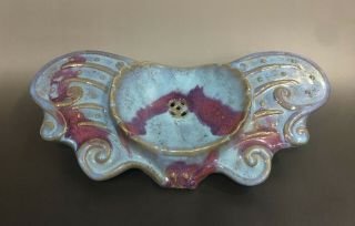 Rare Chinese Porcelain Jun Kiln Blue Glaze Red Speckle Butterfly Shape Pillow
