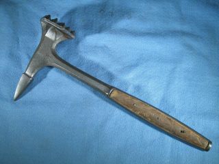 Antique Wood Clad Ice Pick/crusher Bar Tool Meat Tenderizer Kitchen Utensil