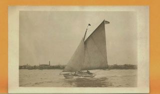 Old Maine Estate Circa 1905 Rppc Friendship Sloop Sailboat Postcard