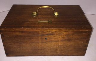 Antique 19th Century Walnut Hand Tooled Dovetail Wooden Document Box