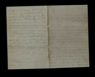 50th Massachusetts Infantry Civil War Letter - Small Pox On The Mississippi