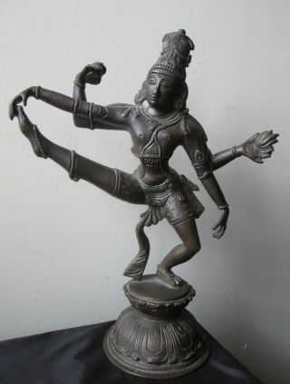 Antique 19th Century Asian Dancing Shiva India Indian 4 Arm Bronze Buddha Statue