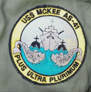 USS McKee AS - 41 Submarine Tender A2 Deck Jacket Small Patch Stencil Ops/Nav Navy 4