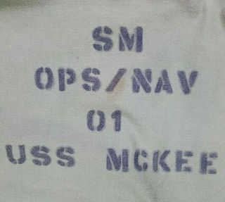 USS McKee AS - 41 Submarine Tender A2 Deck Jacket Small Patch Stencil Ops/Nav Navy 8