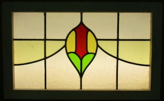 OLD ENGLISH LEADED STAINED GLASS WINDOW TRANSOM Abstract Sweep 29.  5 