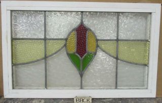 OLD ENGLISH LEADED STAINED GLASS WINDOW TRANSOM Abstract Sweep 29.  5 