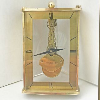 Vintage Uwestra 8 Day Miniature Skeleton Clock 7 Jewels Made In Wg