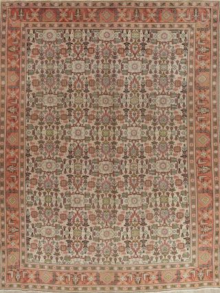 One - Of - A - Kind Antique Geometric Persian Oriental Hand - Knotted 10x13 Large Rug