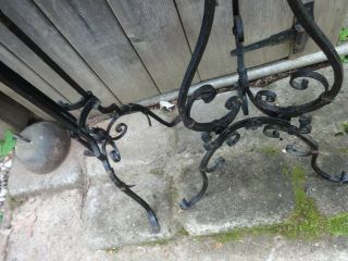 Tall,  Ornate Antique wrought iron plant stands 4