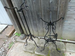 Tall,  Ornate Antique wrought iron plant stands 7