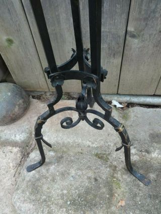 Tall,  Ornate Antique wrought iron plant stands 8