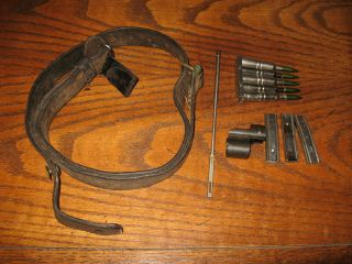 Swedish Leather Mauser Sling 4 Stripper Clips Front Sight Hood Rod M96 M38