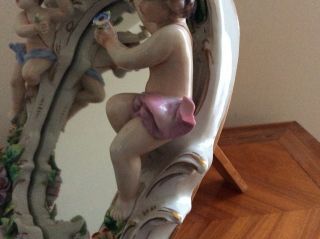 volkstedt dresden sitzendorf mirror seldom porcelain figurine 5