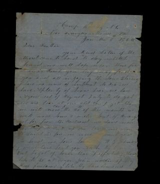 46th North Carolina Infantry Confederate Civil War Letter - Orange County Va