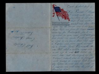 29th Indiana Infantry Civil War Letter From Kentucky - Died 6 Months Later