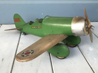 Antique Vintage Metal Pressed Steel Steelcraft Lockheed Sirius Toy Airplane