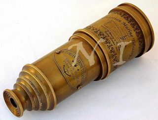 Old Antique Victorian Marine Telescope 18 " Maritime Nautical Brass Spyglass