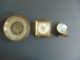 Two Antique Barometers & Antique Advertising Thermometer