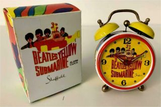 100 Real 1968 Beatles Yellow Submarine Alarm Clock By Sheffield Of West Germany