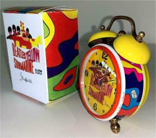 100 REAL 1968 BEATLES YELLOW SUBMARINE ALARM CLOCK BY SHEFFIELD OF WEST GERMANY 3