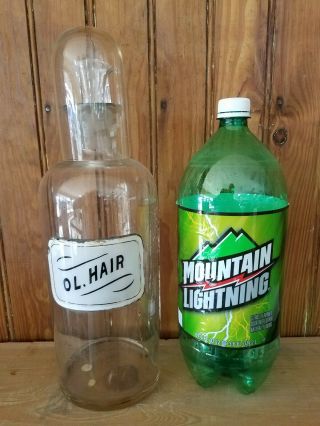 Gigantic Label Under Glass Hair Oil Apothecary Bottle