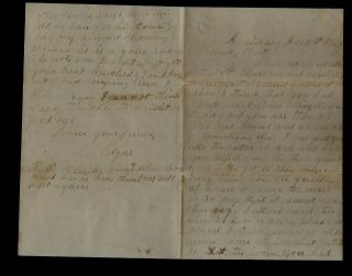 1864 Austinburg,  Ohio Civil War Letter 29th Ohio Infantry - Writes About Slaves