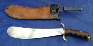 Ww1 Us Army 1911 Springfield Armory Bolo Knife & Leather Sheath (nr)