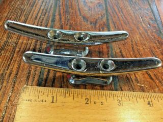 Vintage Perko Solid Chromed Bronze Cleats 4 " Long