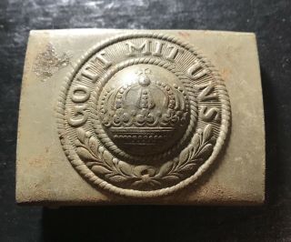 Gott Mit Uns Belt Buckle Wwi Imperial Army German Ww1 Rare Vintage Antique