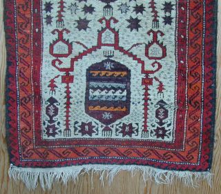 Old Handmade Oriental Prayer Rug 1940 ' s Very Rare 3