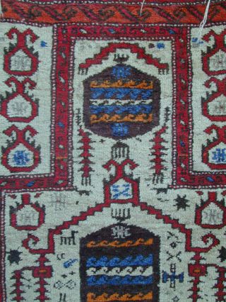 Old Handmade Oriental Prayer Rug 1940 ' s Very Rare 9