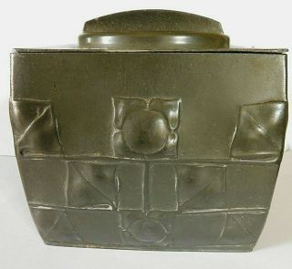 Made By Liberty & Co Antique Pewter Archibald Knox Biscuit Barrel 0194