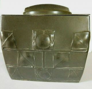 MADE BY LIBERTY & Co ANTIQUE PEWTER ARCHIBALD KNOX BISCUIT BARREL 0194 2