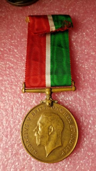 George V 1918 Mercantile Marine Medal Badge Army Navy Named World War I