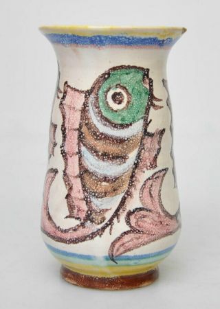 Studeman Dolker Kowaliska St Italy Ics Pottery Vase Fishmark Gambone Fish Decor