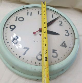 Vintage Seth Thomas School Office Industrial Electric Wall Clock bubble face 12