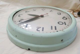 Vintage Seth Thomas School Office Industrial Electric Wall Clock bubble face 5