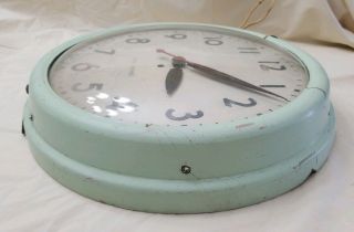 Vintage Seth Thomas School Office Industrial Electric Wall Clock bubble face 6